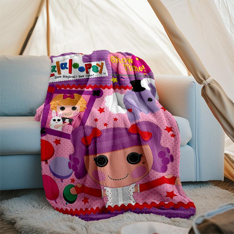 1pc Lalaloopsy1 Theme Blanket - Digital Print, Polyester, Cozy for All Seasons, Perfect for Outdoor, Camping, and Travel