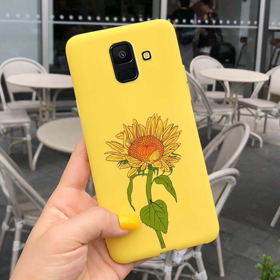 For Samsung Galaxy A6 2018 Case SM-A600F Cute Sunflower Astronaut Phone Cover For Samsung A6 Plus 2018 A6Plus A6+ SM-A605F Coque