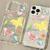 Dopamine Color Butterfly Applicable iPhone17ProMax Airbag Mobile Phone Case 16Pro Apple 13/15 Black and White