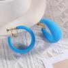 Chunky Clip On Hoop Earrings for Women Detachable Wide Statement Earring Non Pierced 80s 90s Fashion Accessories Vintage Neon Party Jewelry Outfit