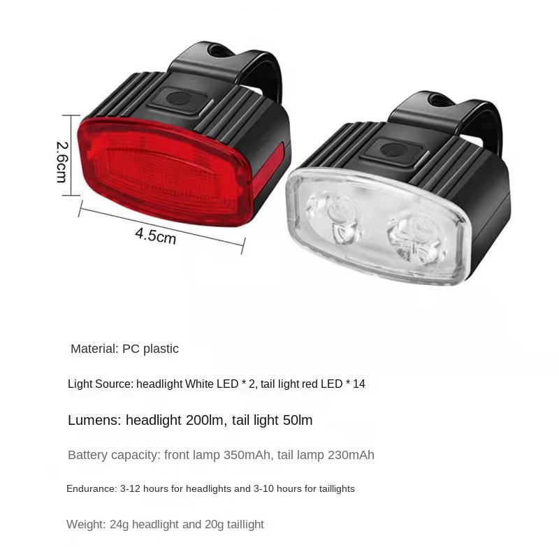 Bicycle Light MTB Rear Riding Led Taillight USB Rechargeable Warning Front Light Riding Headlight Portable Cycling Lamp