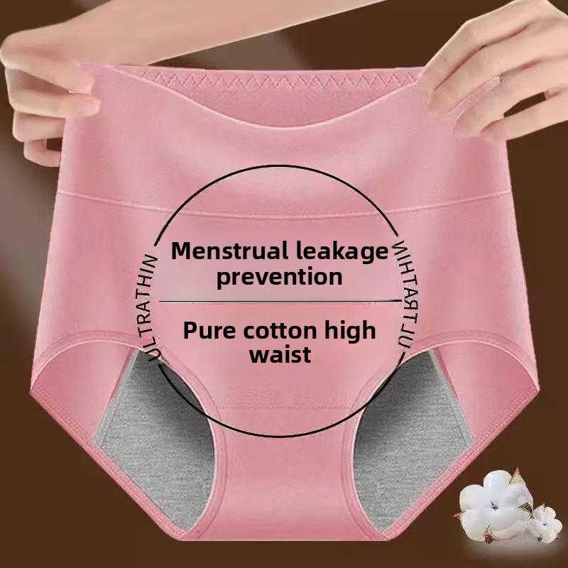 Female Spring and Autumn Menstrual Period Physiological Period Pure Cotton Leakproof High Waist Triangle Briefs