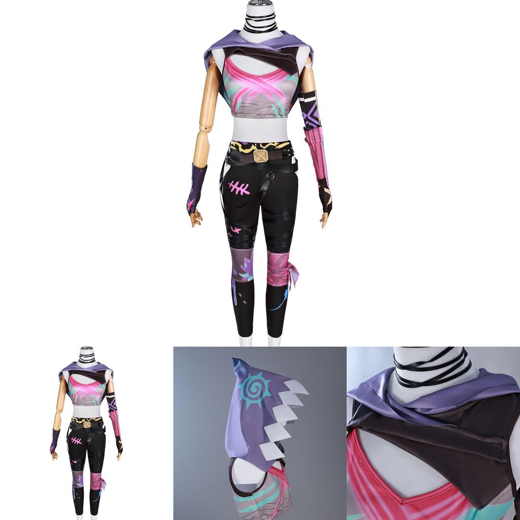 Entzückendes Lila Jinx Cosplay Kostüm aus Arcane League Of Legends für Gaming-Enthusiasten