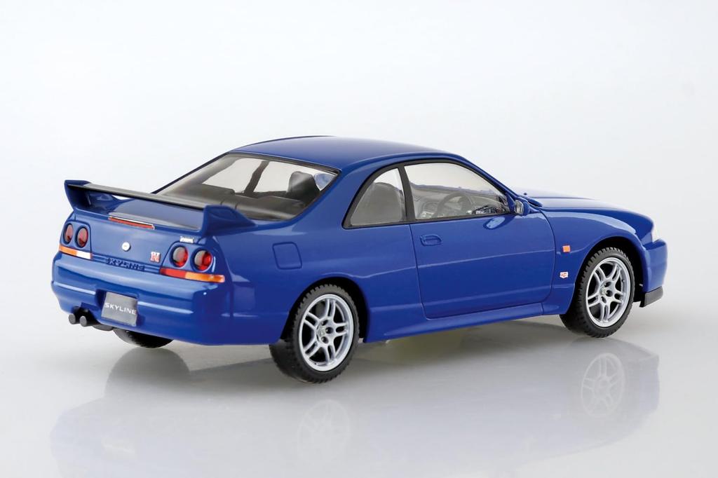 Aoshima Bunka Kyozai Scale Rakupla Snap Kit Nissan R33 Skyline Blue Plastic Model Kit 1/32 No. 21-BE GT-R Pre-Colored (Automobile)