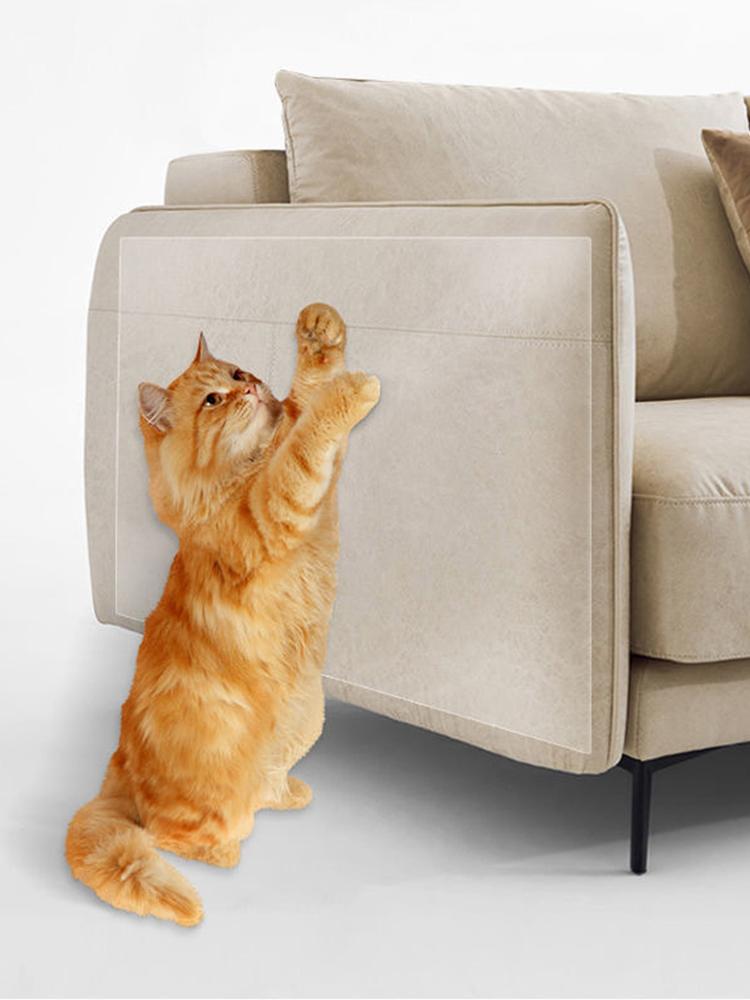 Cat Scratch Protection Film 7.8x117 In Couch Corner Protectors Transparent Self-Adhesive Cat Tape PVC for Furniture Couch Sofa