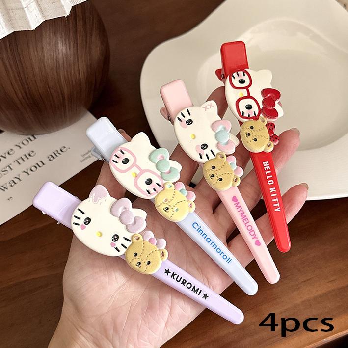 Cute Bow Glasses Cartoon Long Strip Large Seamless Bangs Side Hair Clip Duckbill Clip