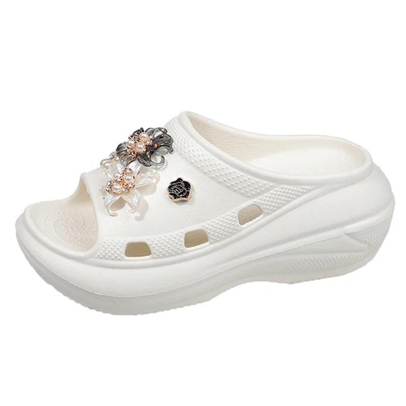 Fashion Fashion Slippers 2025 Chunky Platform Women Shoes Wedge Slippers Women Summer Sandals Woman Comfy Open Toe Non Slip Beach Shoes