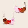 Pair Of Creative Love Heart Capybara Cartoon Plush Toy Pendants Magnet With
