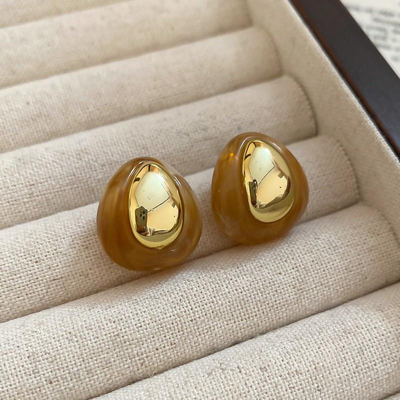 Metal Irregular Earrings European and American Retro Temperament Versatile Earrings Earrings