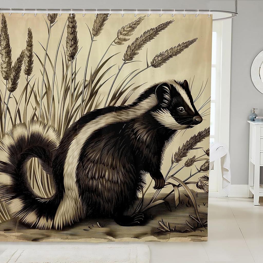 Dog Waterproof Shower Curtains,Cartoon Animal Bath Curtain For Kids Boys Girls Children,Dog Bone Cute Pet Shower Curtain Spotted