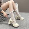 Fashion 2025 Summer New Women's High Heels Outdoor Shallow Chunky Heels Buckle Strap Mary Janes Fashion Elegant Party & Dress Pumps