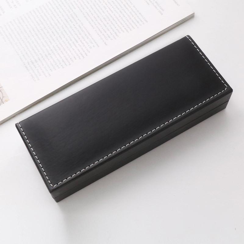 

Luxury Fountain Pen Box Gifts Pu Leather Business Office Pen Holder For Metal Ballpoint Pencil Case Writing Stationery Supplies чёрный
