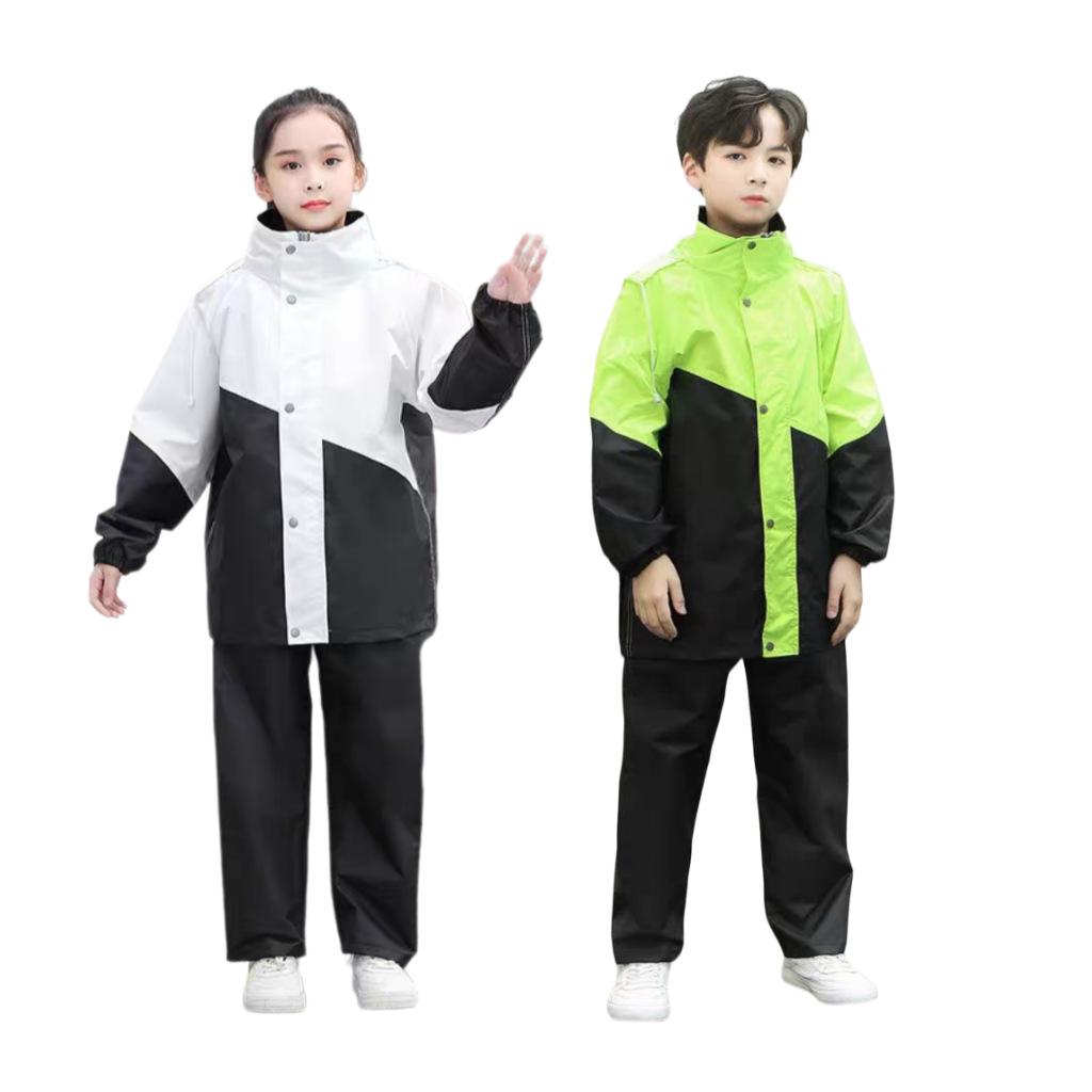 Set Impermeabile Giacca e Pantaloni per Bambini da Medi a Grandi - Ideale per Andare a Scuola e Andare in Bicicletta