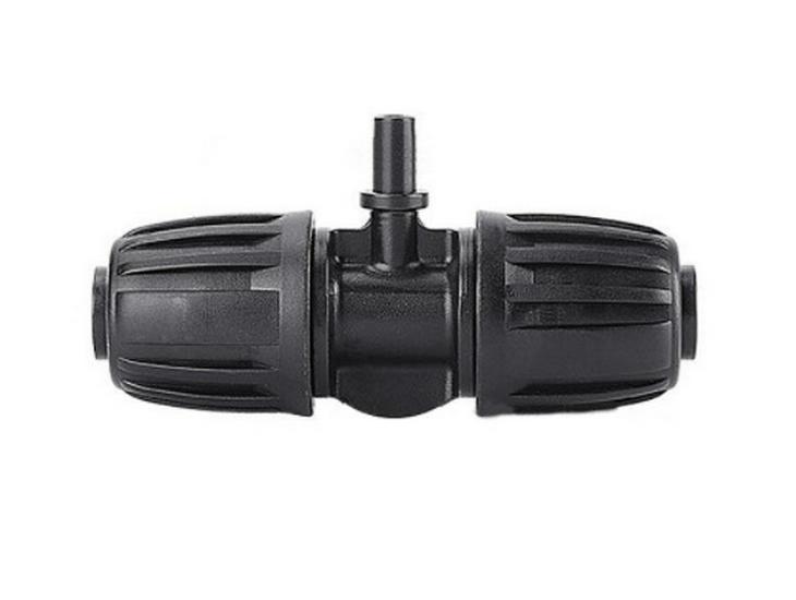 16mm PE Pipe Water-Saving Irrigation Fittings: 4-Point Hose, Valve, Reducing Tee, Six-Way Plug, Elbow Connector