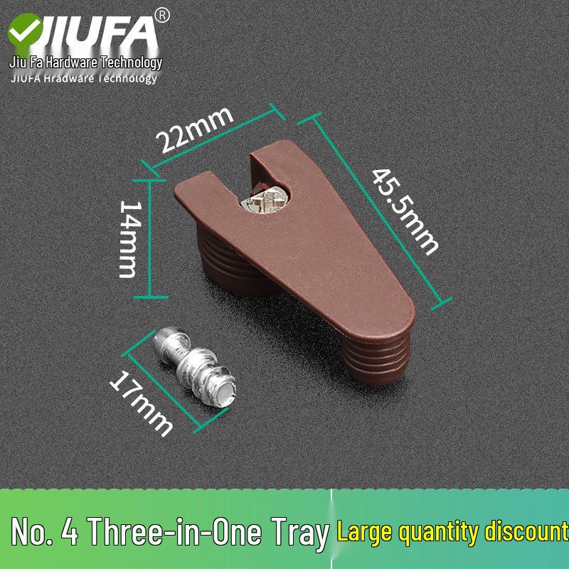 Minimalist Gunmetal Gray 3-in-1 Shelf Bracket & 12mm Cabinet Connector