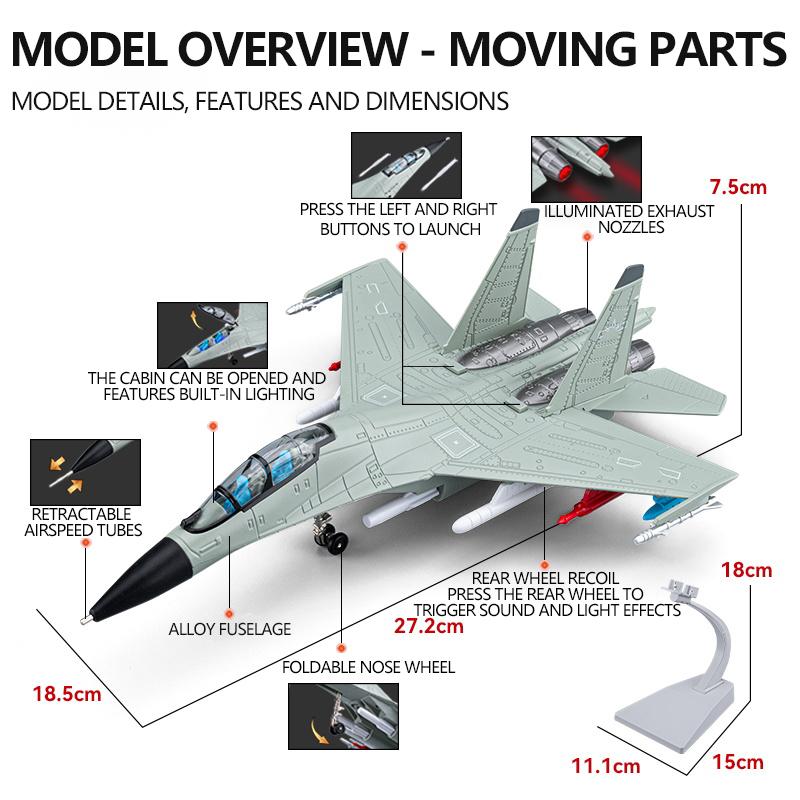 Die-Cast Fighter Jet Toy for boys, Pull-Back Alloy Aircraft Model with Light  Sound, for Birthday and Christmas party gifts