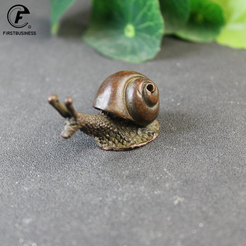 Antique Copper Snail Figurines Miniatures Desktop Ornaments Small Animal Statue Living Room Home Decorations Crafts Accessories