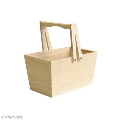 Wooden Basket To Decorate - ARTEMIO - 16 X 10 X 9 Cm - Beige - Object - Mixed