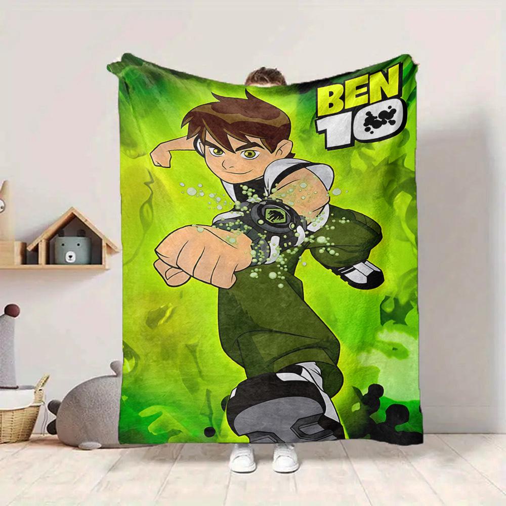 1pc Ben 10 Blanket Lightweight Flannel Throw For Sofa, Bed, Travel, Camping, Livingroom, Office, Couch, Chair, And Bed