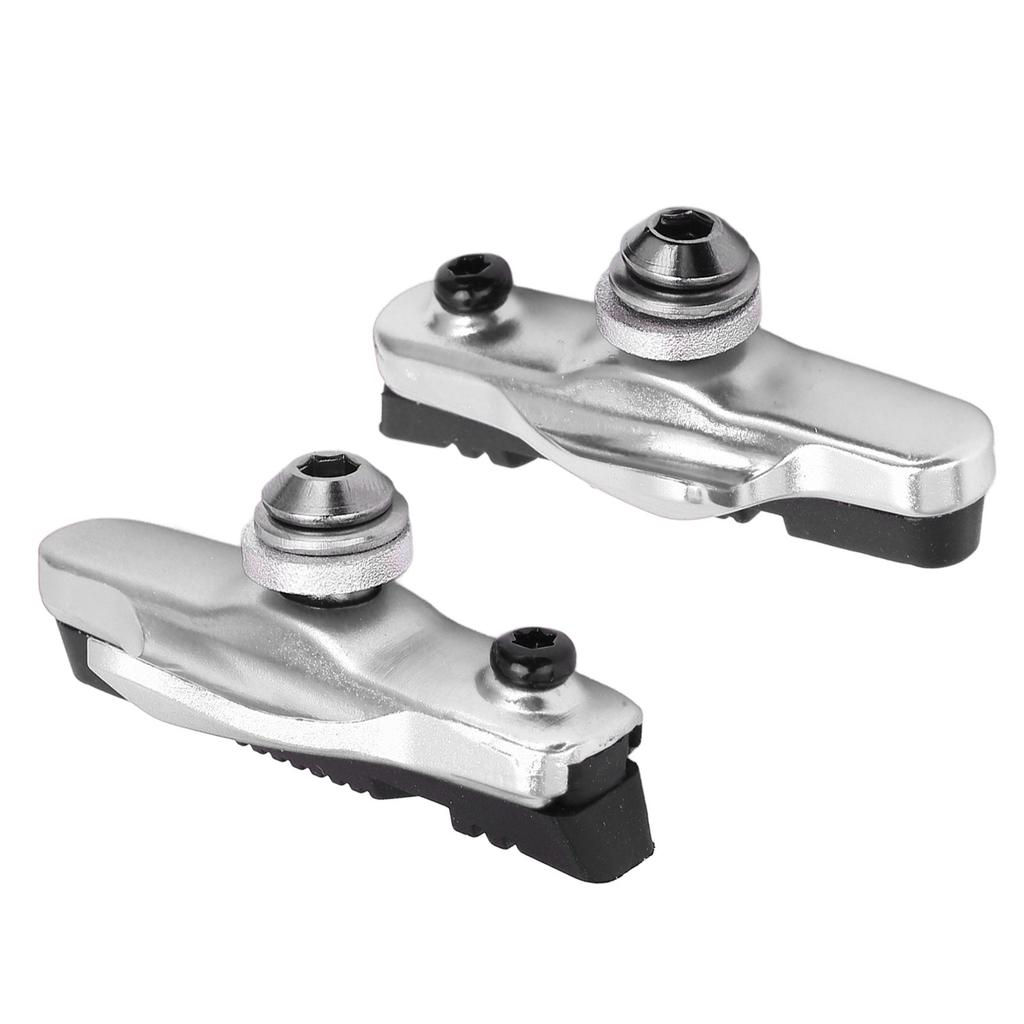 2 Pcs Mi.xim Brake Rubber Block Drawer Type Aluminium Alloy Bike Brake Pads Lower Noise Anti Friction Silver