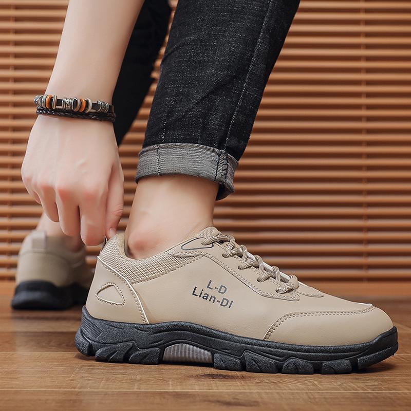 Модне чоловіче взуття для бігу Водонепроникне шкіряне повсякденне взуття для хайкінгу Високоякісне взуття для спорту на відкритому повітрі Легке взуття для ходьби