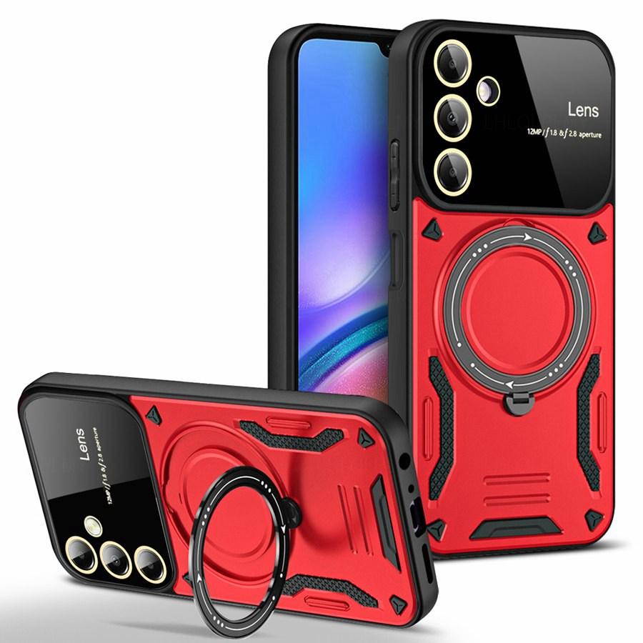 Rotating Bracket Big Lens Protection Cover For Samsung Galaxy A37 A57 S26 A54 A34 A14 5G A26 A13 A15 A25 A16 A36 A35 A56 A33 A17 A53 A55 Armor Case