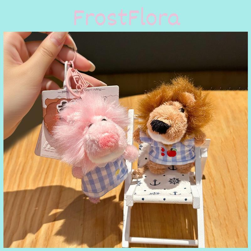 Pajamas Plaid Cute Nien Lion Cartoon Plush Toy Pendant  Keychain For Gift