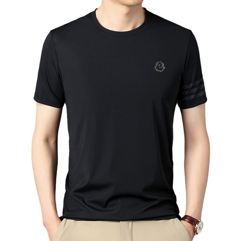 Tričko s krátkým rukávem Pánské letní tričko s kulatým výstřihem Ležérní Top Tenké elastické Minimalistické tričko s polovičním rukávem Muži