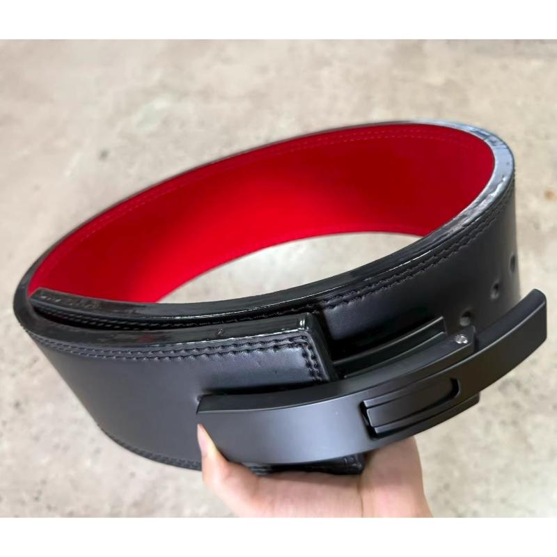 Leather Weightlifting Belt Cowhide Lever Buckle Waist Support Powerlifting Strong Squat Deadlift Gym Training Fitness Workout