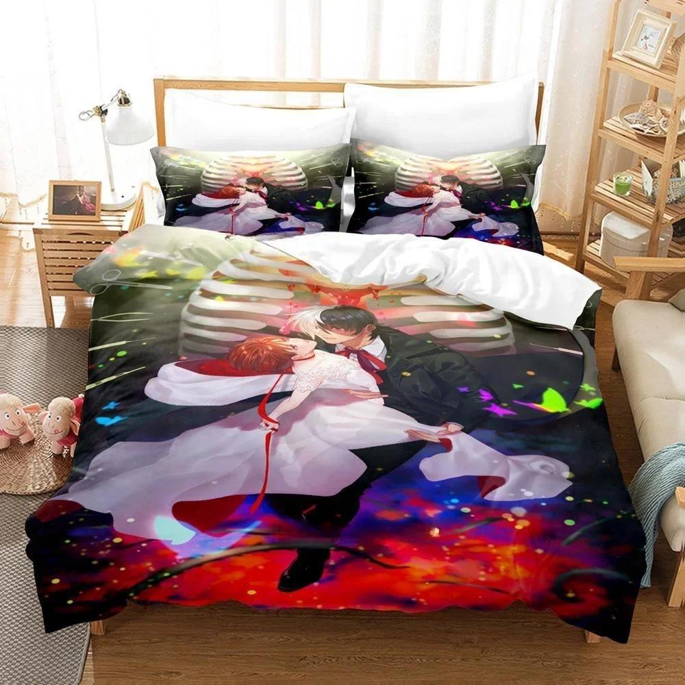 Comfortable Anime Print Duvet Cover Set With Duvet Cover And Pillowcases Single Twin Full Queen King Sizes For Adults And Kids