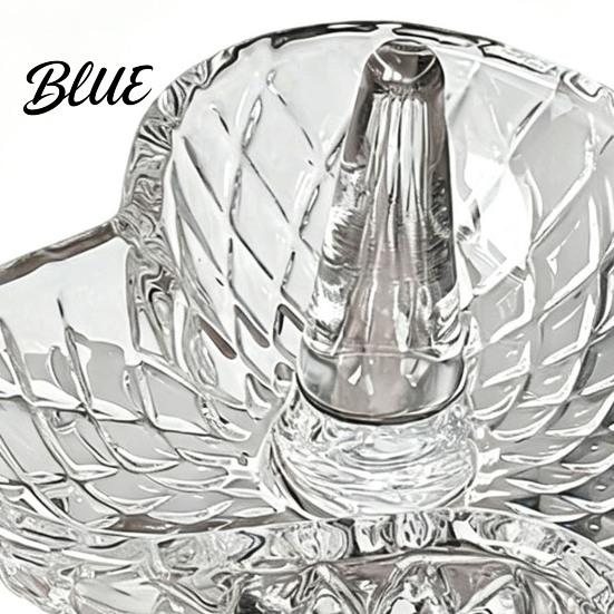 Small Ring Plate Jewelry Dish Glass Water Holder for Bathroom Ripple Elegant Clear Crystal Holder Decorative Trinket Tray Bedside