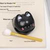 Cartoon Knock Knock Wooden Fish Ornament - Cute Granule Lucky Cat Decoration for Office