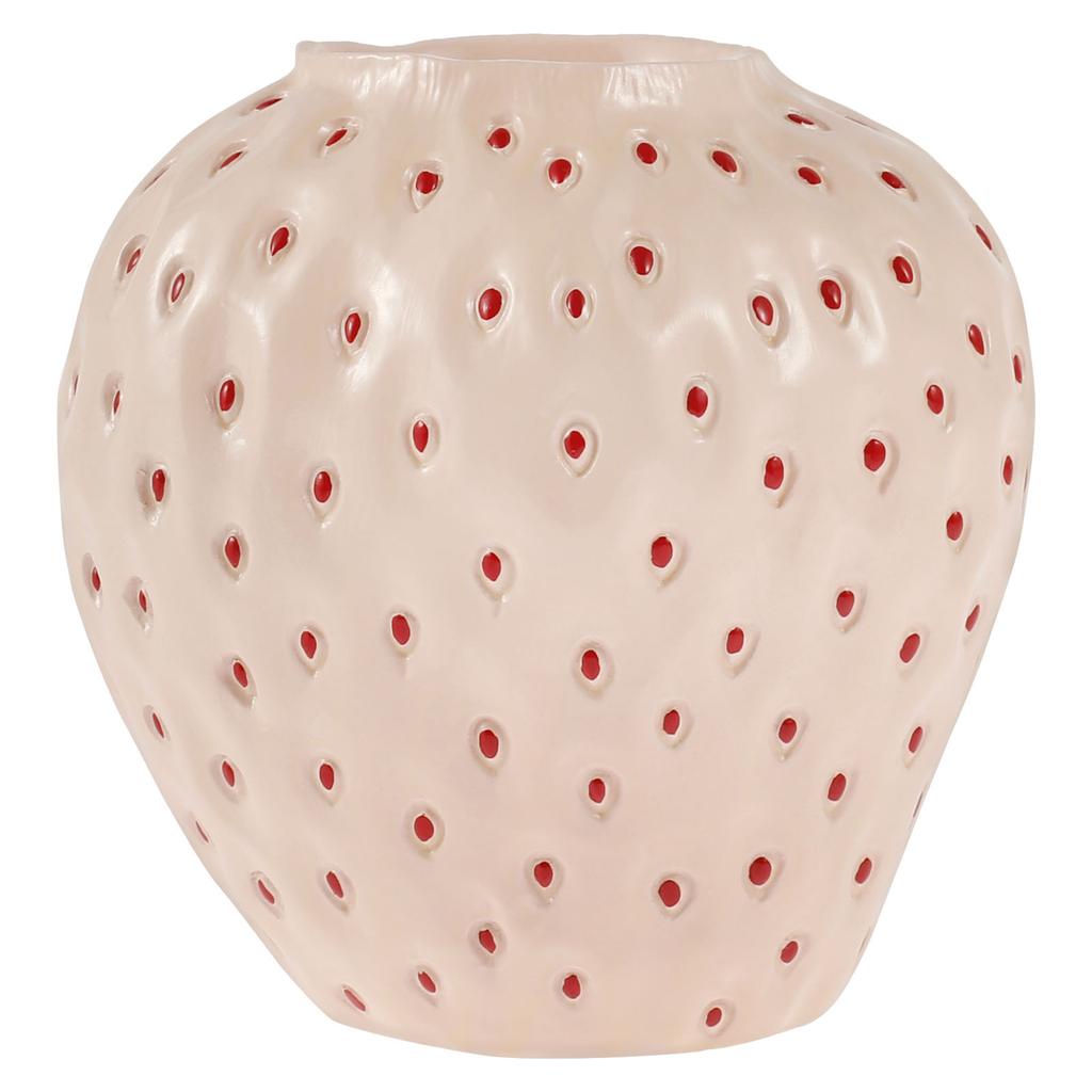 Strawberry Vase 12×10.5×12cm Decorative Strawberry Shaped Planter Resin Strawberry Shaped Planter Pot Cute Fruit Vase Ornament