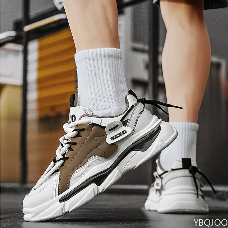 New fashionable versatile breathable thick soled height increasing sporty shoes  casual anti slip wear-resistant men's shoes