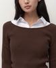 MUSINSA STANDARD WOMAN Women'S Wide Ribbed Slim Off-Shoulder Knit [Brown]