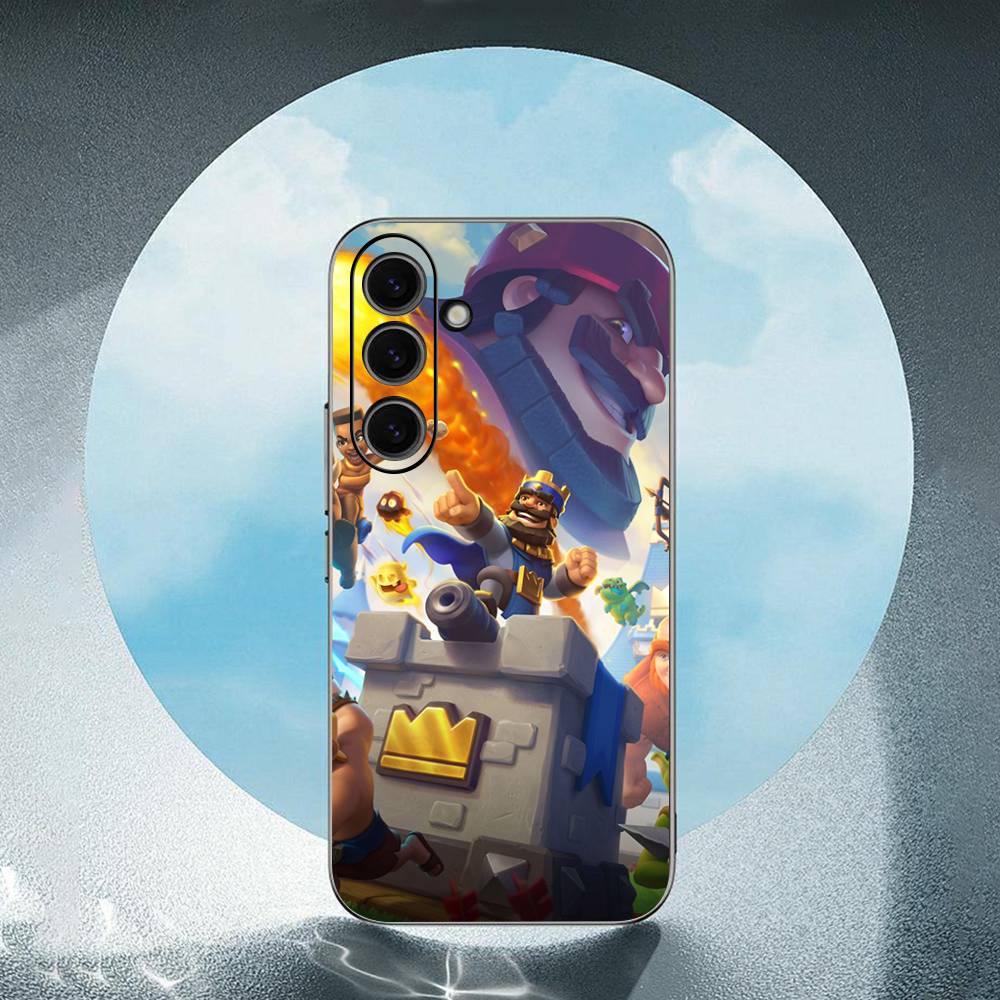 C-Clash Royale For Samsung Galaxy S25 S24 S23 Ultra S22 S21 Plus S20 Black Soft Silicone Protective Case