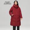 SNOWFLYING Women's Lightweight Hooded Mid-Length Down Jacket