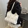 Sweet Lace Female Underarm Shoulder Bag Simple Pleated Women Travel Tote Bags Solid Color Portable Ladies Commuting Handbag