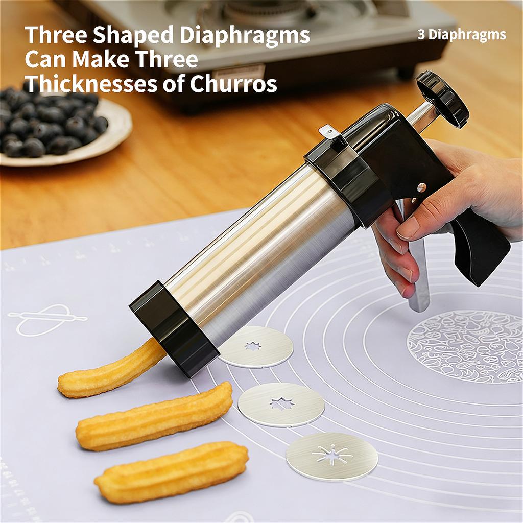 Churros Maker Electric Machine, Home Spanish Doughnut Extruder Set, Non-Stick Frying Kit for Authentic Latin Pastry