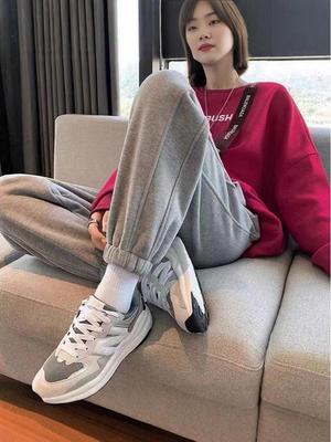 Women's Plus Size Casual Sports Sweatpants for 2025 Spring, Autumn, and Winter