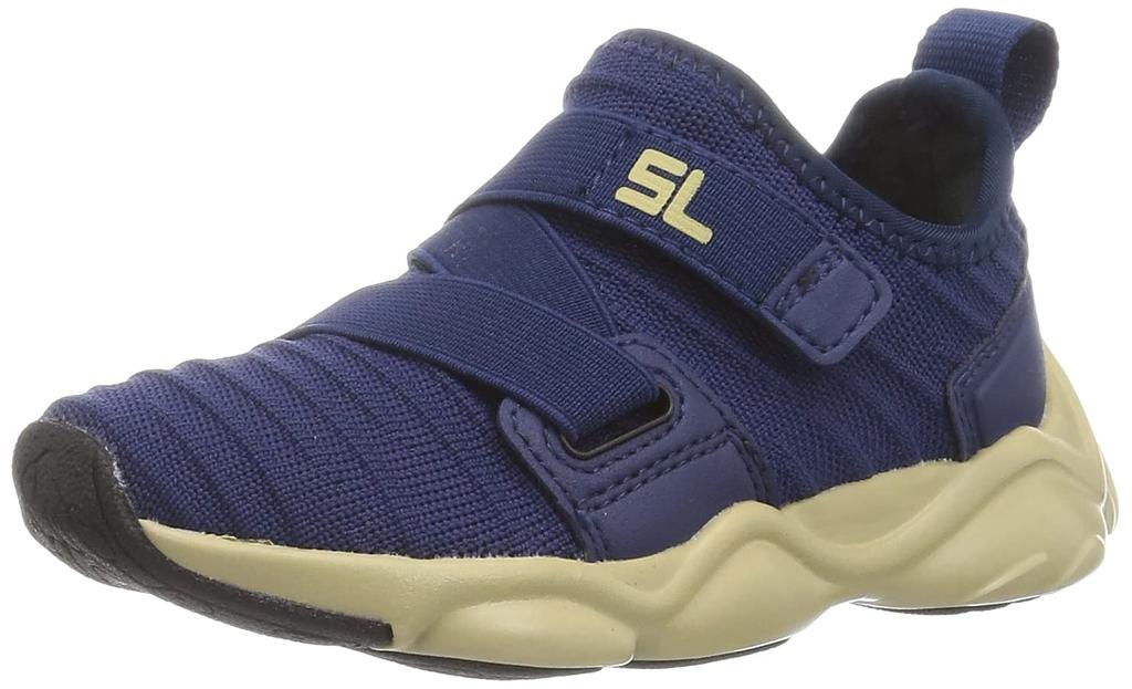 Shunsoku Athletic DSL Cm Sneakers, Shoes, Lightweight, SL, 16-25cm, 2E, Kids, Boys, Girls, 0220, Navy/Beige, 16.0