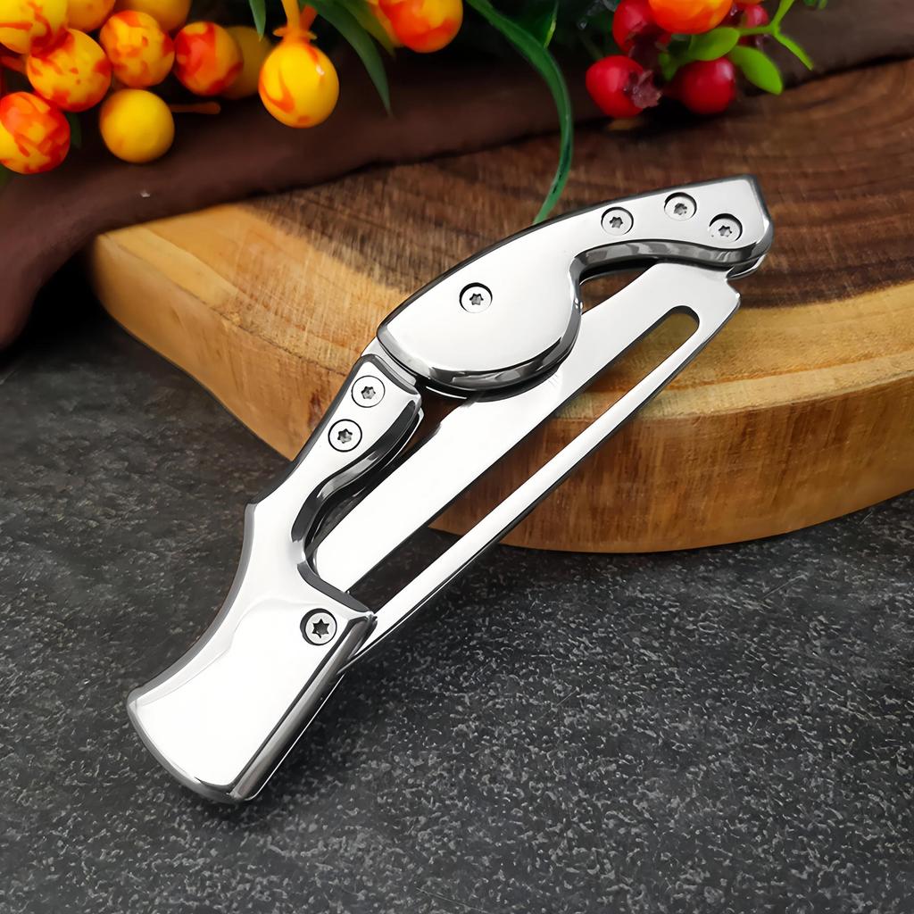 Outdoor Folding Knife Fruit Knife Stainless Steel Camping Knife Mini Mechanical Folding Knife Keychain Carrying Pocket Knife