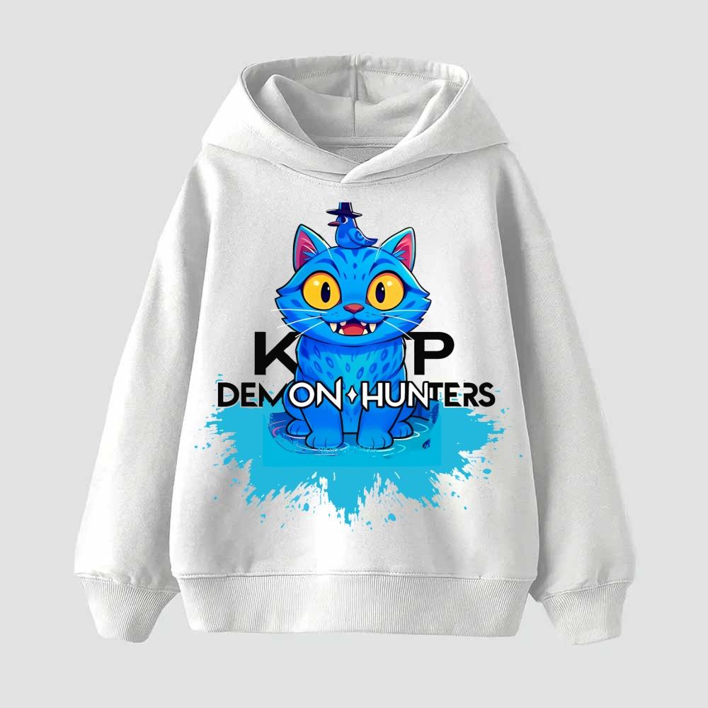 New Children's Hoodie, Korean Trend Demon Slayer Print, Stylish Casual Pullover 2025, Movie-inspired, Girls' Hoodie