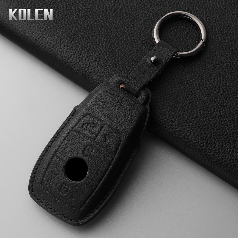 Leather Car Key Case Cover Shell For Mercedes Benz A C E S G Class Glc Cle Cla Glb Gls W177 W205 W213 W222 X167 Amg 3 4 Buttons