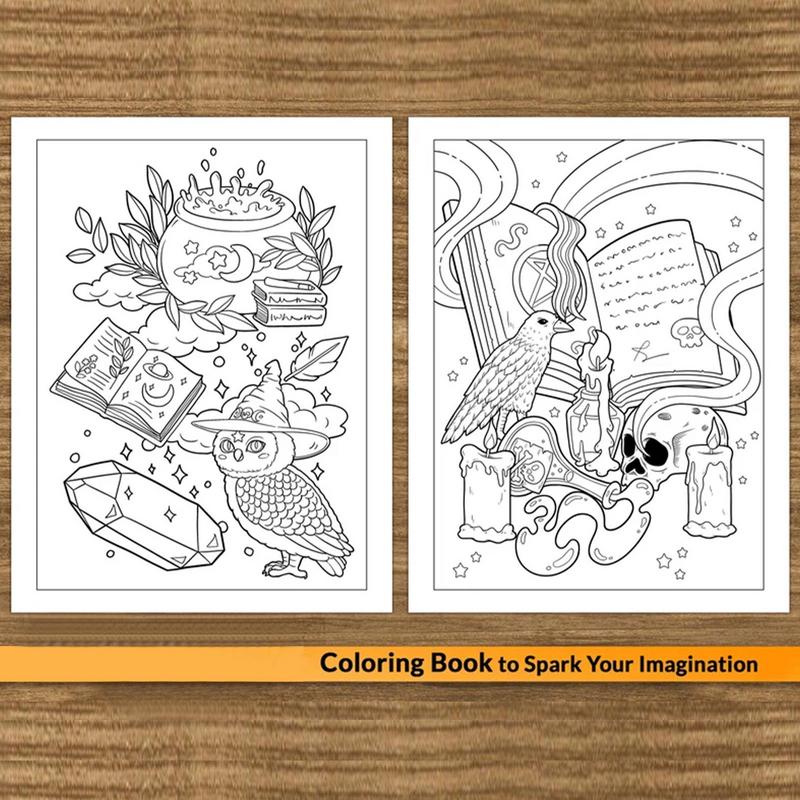 Halloween Coloring Book Cute Coloring Book Featuring Adorable Creepy Creatures Painting Toys for Relaxation and Fun