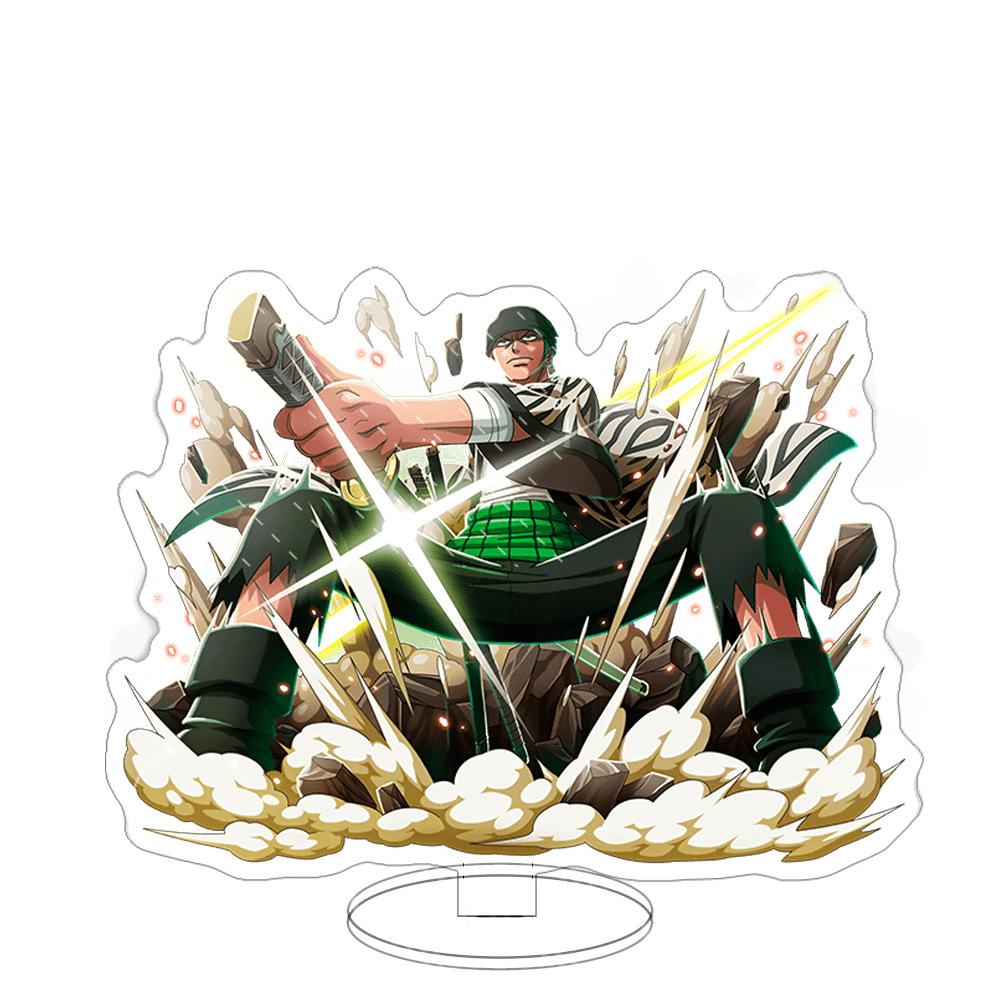 Stand Acrilico Grande Ornamenti Cartone Animato Pirata Luffy Sauron Espositore da Tavolo Spettacolo di Fumetti Vendita All'Ingrosso Consegna