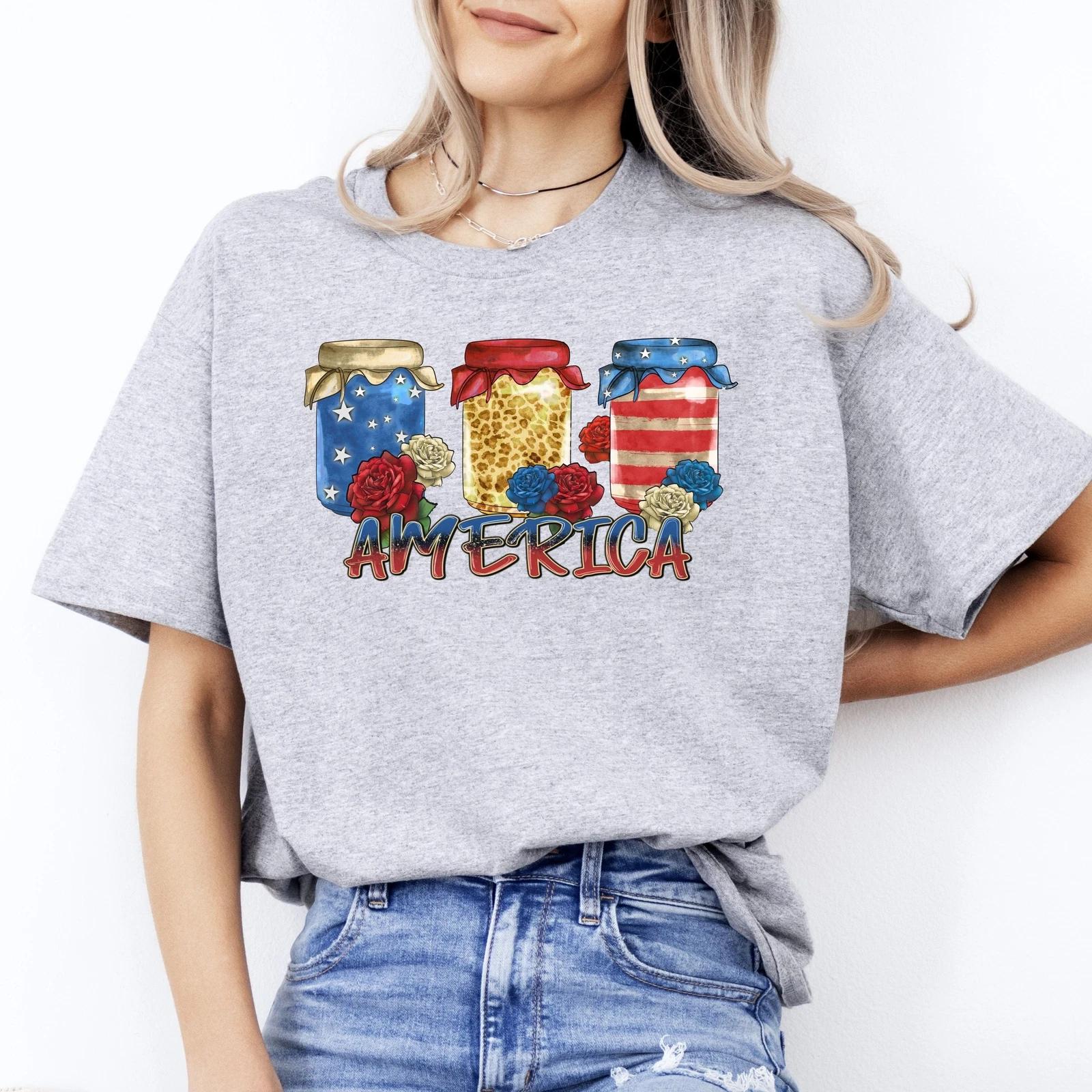 America mason jar T-Shirt Us flag Mason jar Unisex tee White Sand Grey 4XL