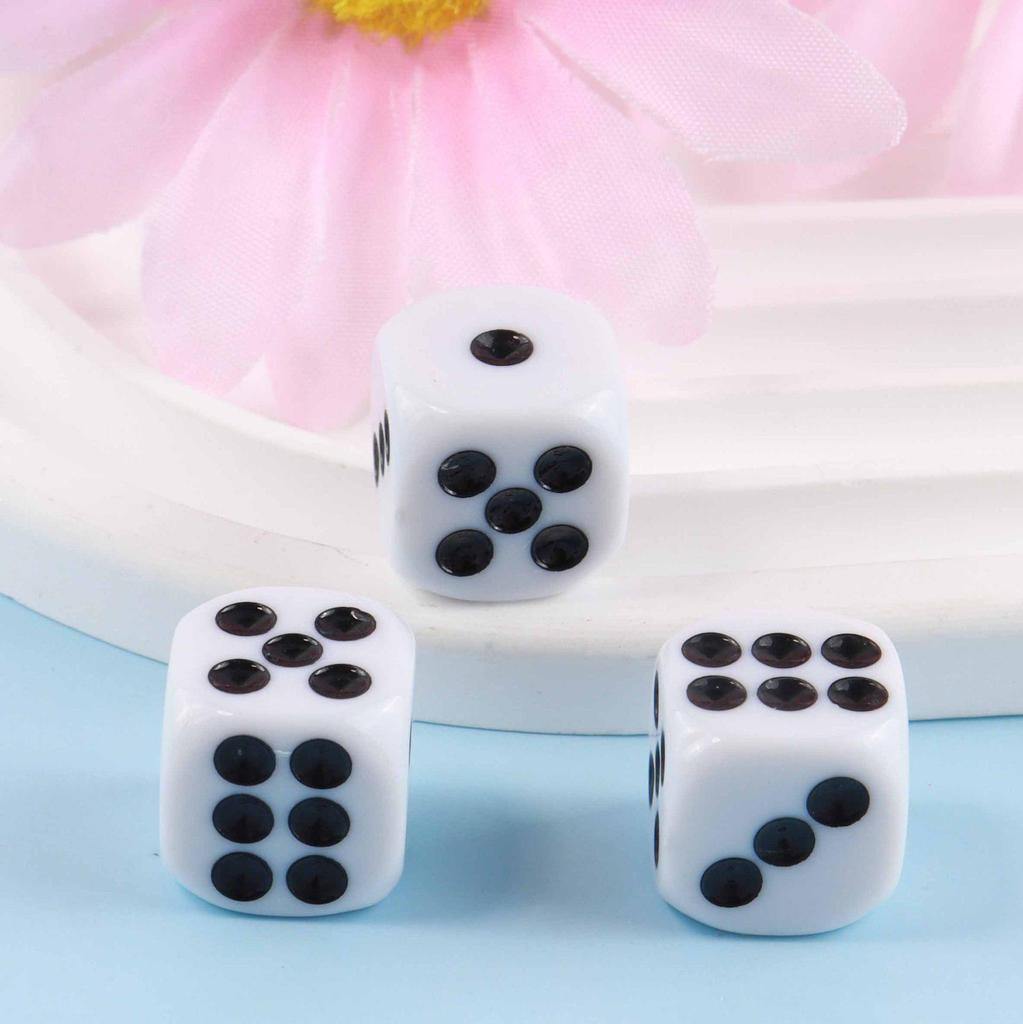 14mm Crystal Resin Dice: DIY Pendants, Necklaces, Hair and Jewelry Accessories