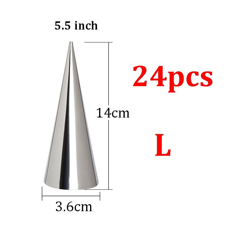 6/12/24pcs Baking Cones Stainless Steel Spiral Croissant Tubes Horn Bread Pastry Making Cake Mold Cookie Dessert Baking Tool