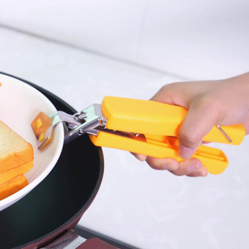 Stainless Steel Disc Lifter PP Handle Anti Scald Clip Multifunctional Bowl Holder Household Kitchen Hand Tool Gadgets for Home